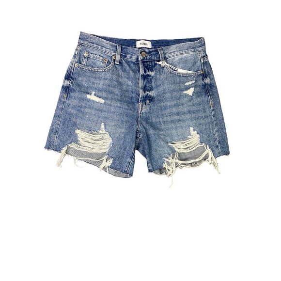 PISTOLA Womens Devin High Rise Mom Cut Off Lucca Distressed Size 28 - Picture 2 of 11